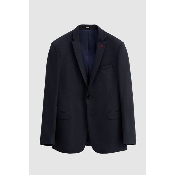 Twn 0EFY5KMBN061M Slim Fit Lacivert Armürlü Kombinli Takım Elbise