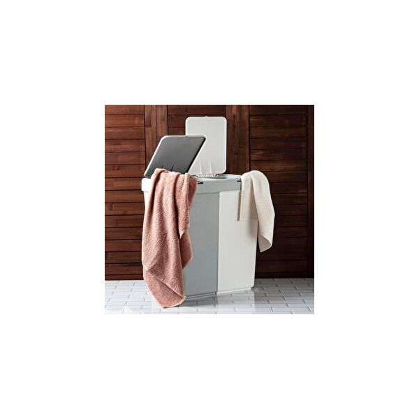 Motek Duo Laundry Bej Krem 80 lt Çamaşır Sepeti