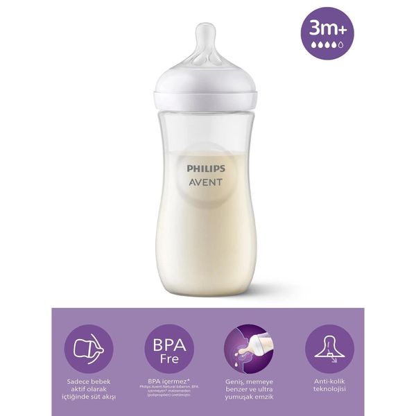 Philips Avent 330 ml 3+ Ay Doğal Tepkili PP Biberon