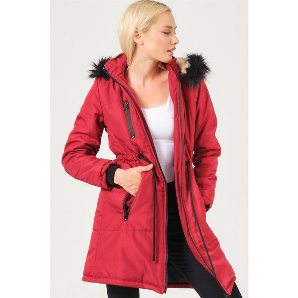 Dewberry Z6762 Bordo Kadın Kaban