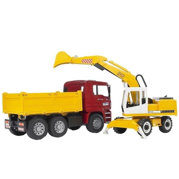 Bruder 02751 MAN Damperli Kamyon ve Liebherr Ekskavatör