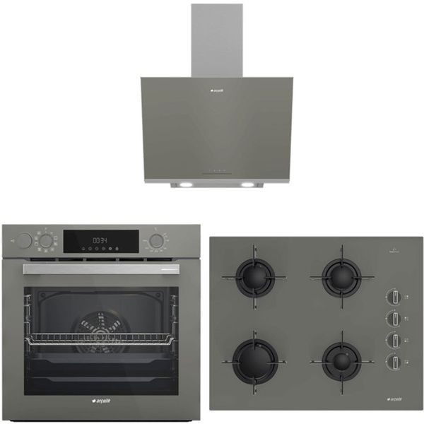 Arçelik AFC 361 G - OCD T 651 EG - ADE 606 2 G Gri 3'lü Ankastre Set