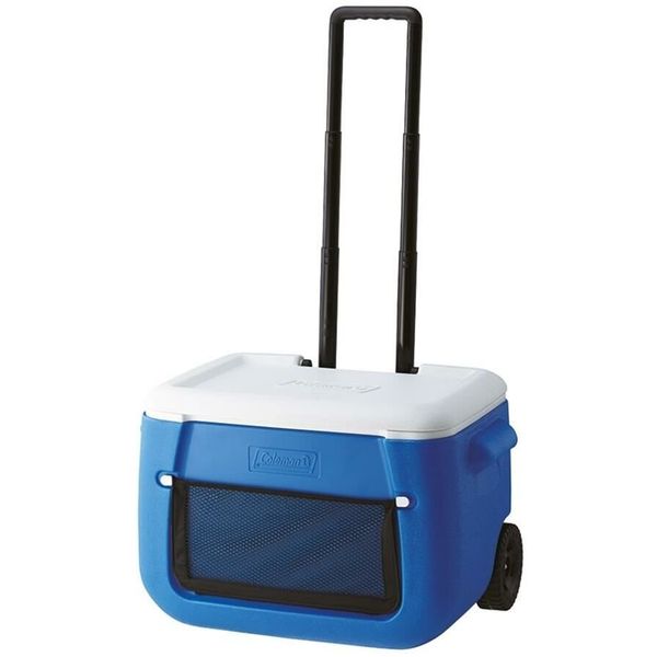 Coleman Poly-Lite Wheeled Mesh 50 QT Tekerlekli 47.3 lt Mavi Beyaz Soğutucu Buzluk