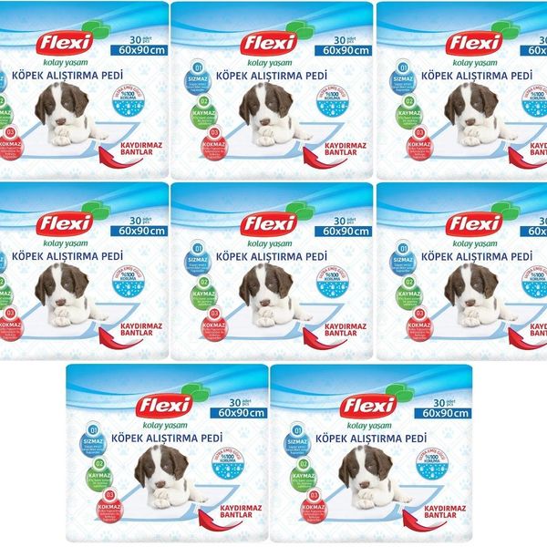 Flexi 8x30 Adet 60x90 cm Evcil Hayvan Tuvalet Eğitim Pedi