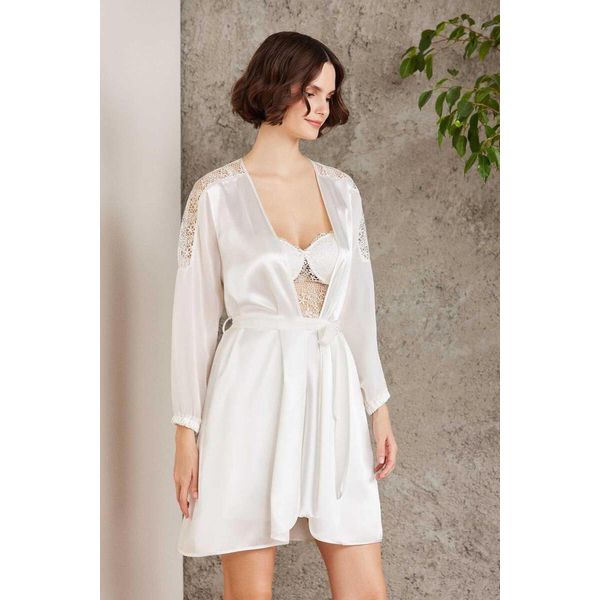 Pierre Cardin Ekru 6'lı Saten Gecelik Kadın Çeyiz Takım