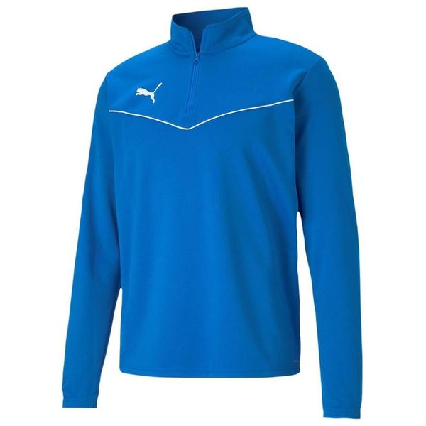 Puma 65739402 Mavi Teamrise 1/4 Zip Top Erkek Futbol Antrenman Uzun Kollu T-shirt