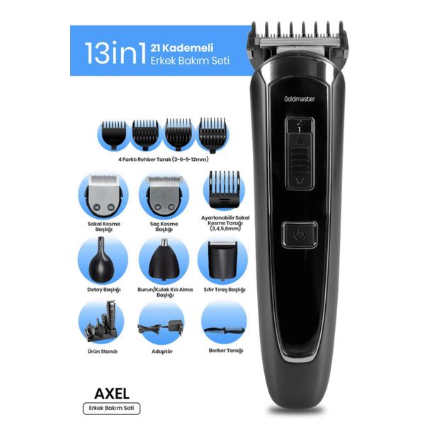 Goldmaster GM-9124 Axel 13in1 Erkek Bakım Seti