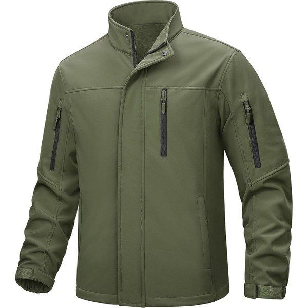 Ghassy Co Softshell Haki Dik Yaka Polar Erkek Mont