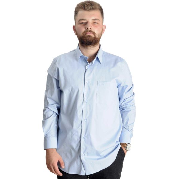 Mode XL 20350 Mavi Klasik Cepli Likralı Erkek Gömlek