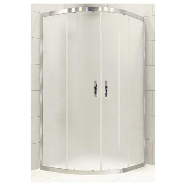 Durul Oval Siyah Çizgi Buzlu 5 mm Yükseklik 190 cm 80x80 cm Duşakabin