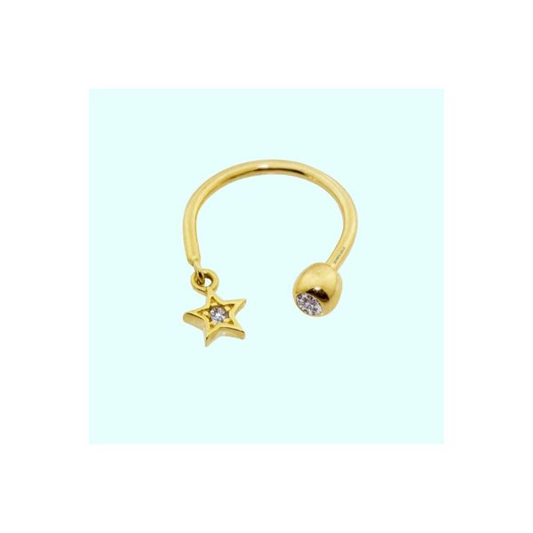 Sembol Gold 14 Ayar Yıldız Altın Yarım Halka Kulak Piercing