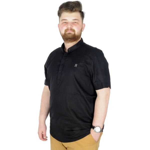 Mode XL 20387 Siyah Hakim Yaka Erkek T-Shirt