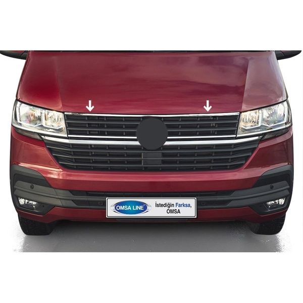 Omsa VW T6.1 Caravelle 2020 ve Sonrası Krom Ön Panjur Kaput Üst Çıtası