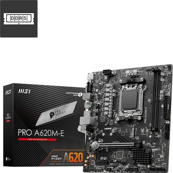 MSI Pro A620M-E AMD A620 6800 MHz OC DDR5 Soket AM5 Micro ATX Anakart