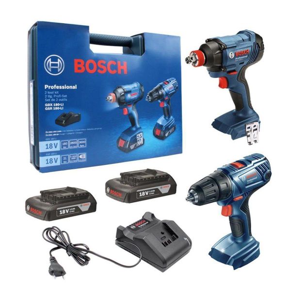 Bosch GSR 180-LI + GDX 180-LI 2x1.5 Ah Şarjlı Matkap