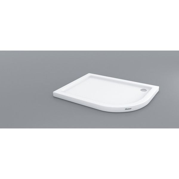 Shower Oval Asimetrik Flat 90x110 cm Duş Teknesi