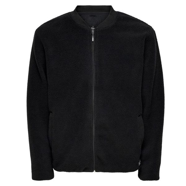 Only 22022674 Siyah Onssawyer Fleece Bomber Otw Erkek Polar Ceket
