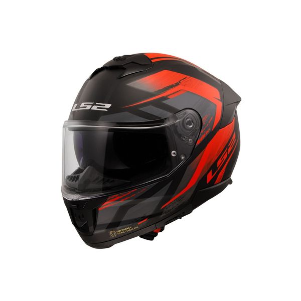LS2 Stream 2 Fury Mat Siyah Gri Kırmızı Kask