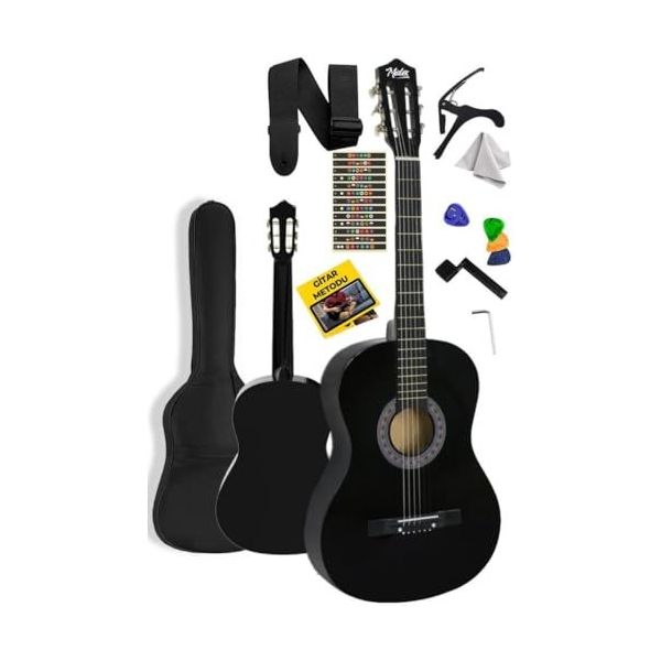 Midex CG-270BK Siyah 4 4 Yetişkin Boy Sap Ayarlı Full Klasik Gitar