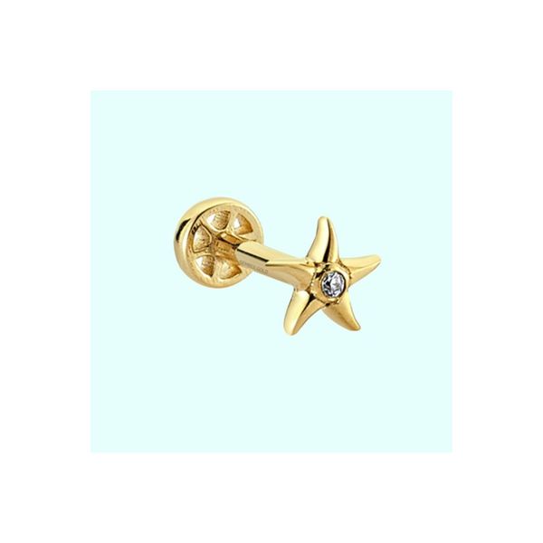 Sembol Gold 14 Ayar Altın Deniz Yıldız Tragus Piercing