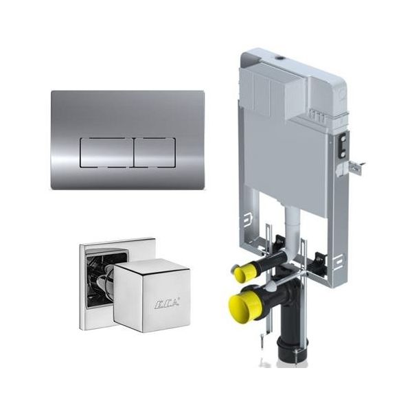 Serel Set 3 Smooth Metal Ayaklı Gömme Rezervuar Takımı
