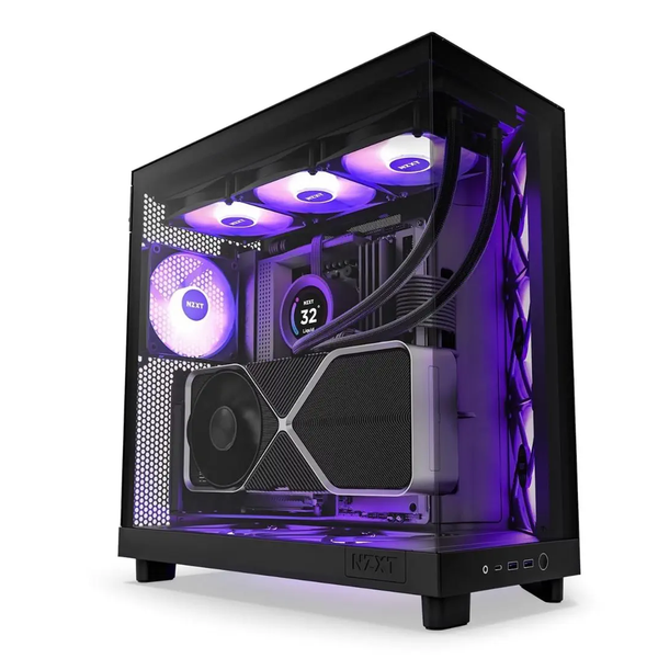 NZXT H6 Flow CC-H61FB-R1 RGB Fanlı Siyah ATX Gaming Bilgisayar Kasası