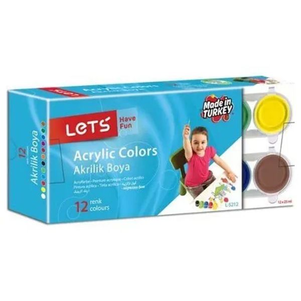 Let's Lets L-5212 25 ml 12 Renk Akrilik Boya