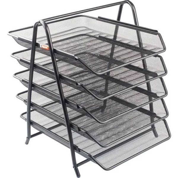 Bigpoint BP41595 5'li Siyah Metal Perfore Evrak Rafı