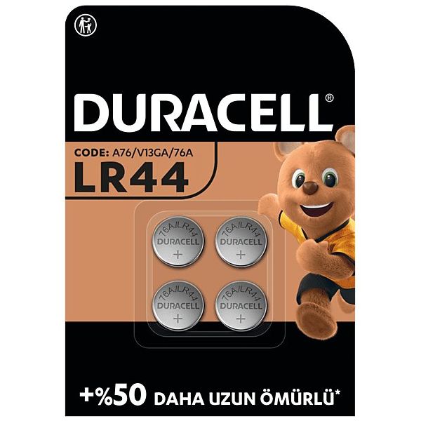Duracell LR44 A76 1.5V 4'lü Alkalin Düğme Pil