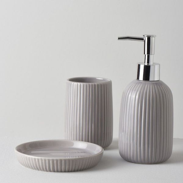 Linens Blanc Gri Banyo Seti