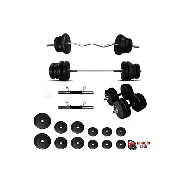 Borçin 58 kg Z Barlı Ağırlık Vücut Geliştirme Seti
