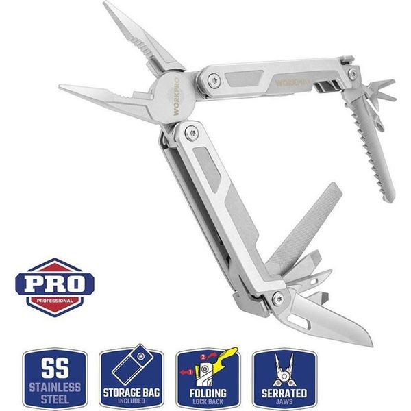 Workpro WP382002 15 in 1 Çok Fonksiyonlu Profesyonel Pense Seti ve Taşıma Kılıfı