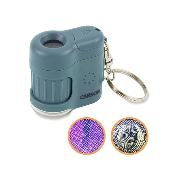 Carson MM-280B Micro Mini Mavi Cep Mikroskobu Anahtarlık
