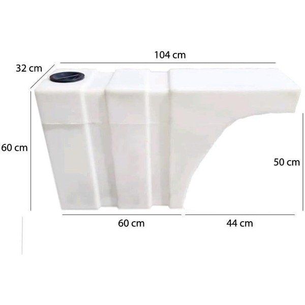 Shuivan 150 lt 104x32x60 cm Teker Üstü Uyumlu Karavan Su Deposu