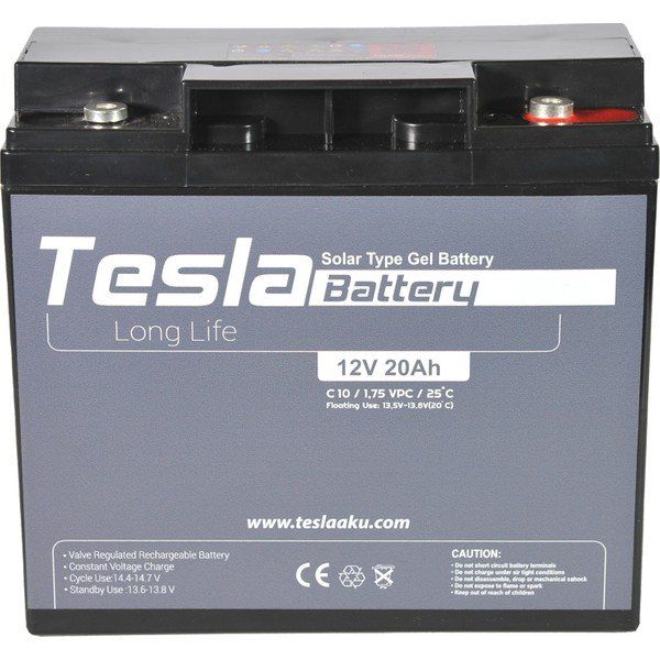 Tesla Solar Jel 12 V 20 Ah Akü