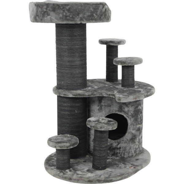 Lotus Furniture Pet Series Seul Tırmalamalı Gri Kedi Evi