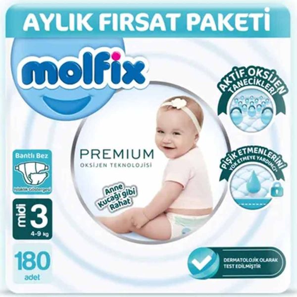 Molfix Premium No:3 Midi 180 Adet Bebek Bezi