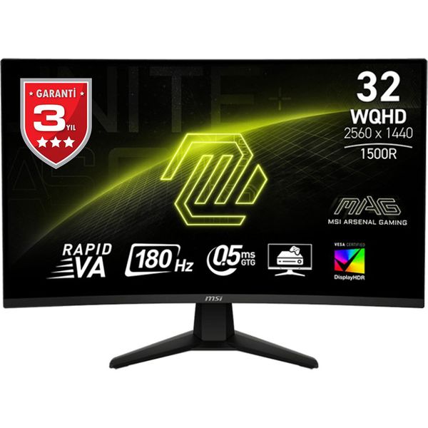 MSI MAG 32CQ6F 31.5 inç 180Hz 1ms Curved Oyuncu Monitörü