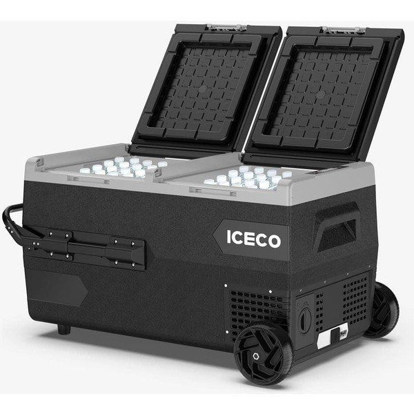 Iceco K95D 95 lt Akülü Kablolu ve Çift Bölmeli Kompresörlü Oto Buzdolabı
