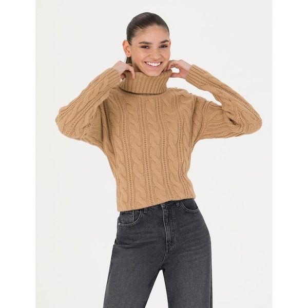 Pierre Cardin 50276220-VR011 Bej Kadın Kazak