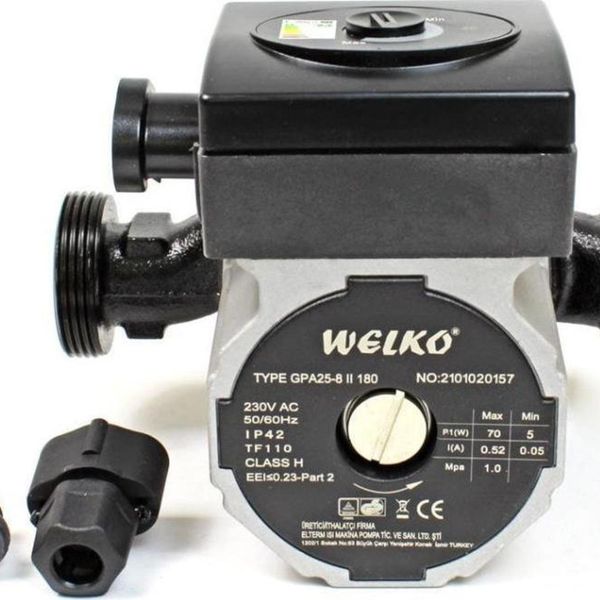 Welko GPA 25-8 180 mm 8 Mss 4,2 M3/h 25-40.000 Kazan Için Frekans Konvertörlü Sirkülasyon Pompası