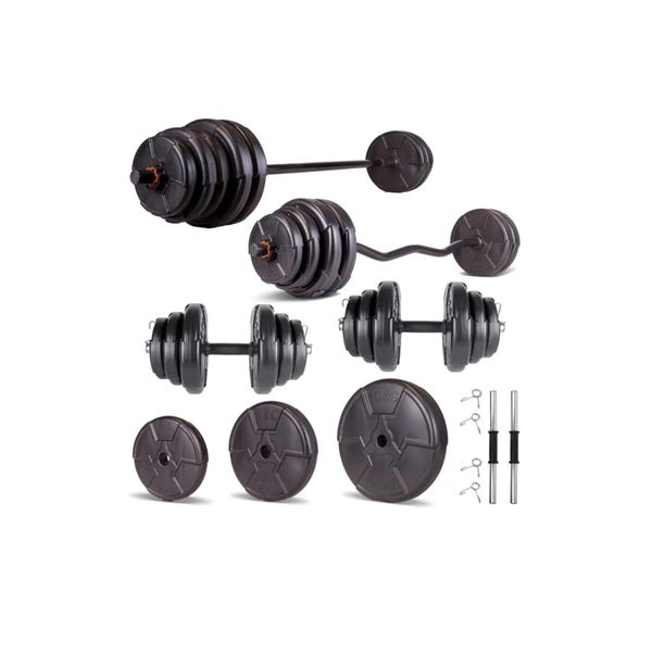 Ecgspor Hero Serisi 88 kg Z Bar Dambıl Seti ve Fitness Ağırlık Seti