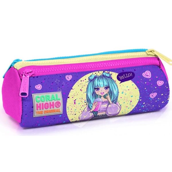 Coral High Mor Anime Üç Gözlü Kalemlik Kalem - Kız Çocuk Kalemlik