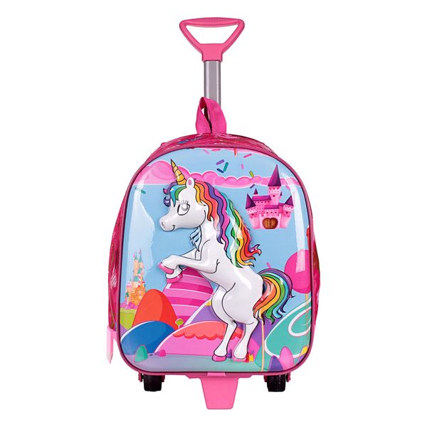 Zigga 00028 Pembe Unicorn Kız Çocuk Çekçekli Anaokulu Sırt Çantası