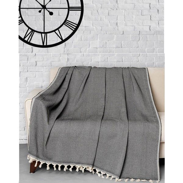 Denizli Concept Trendy Siyah 170x230 cm Koltuk Örtüsü