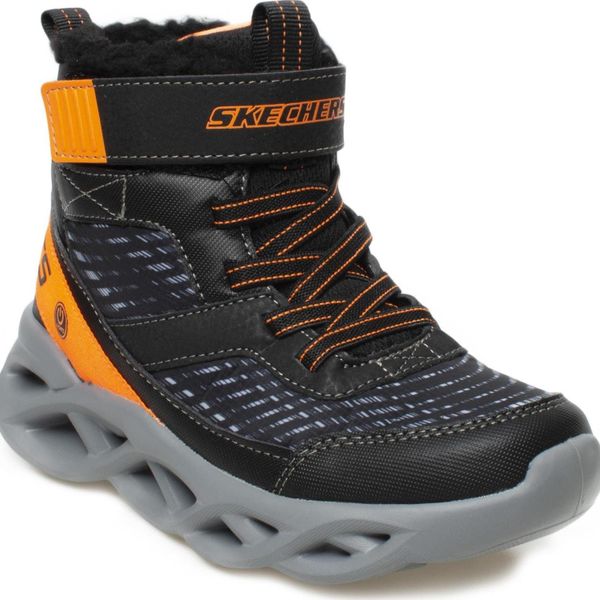 Skechers 401651L Twisted Brights Siyah Erkek Çocuk Bot