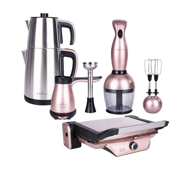 Karaca Rosegold Çelik Demlikli 4'lü Elektrikli Çeyiz Seti