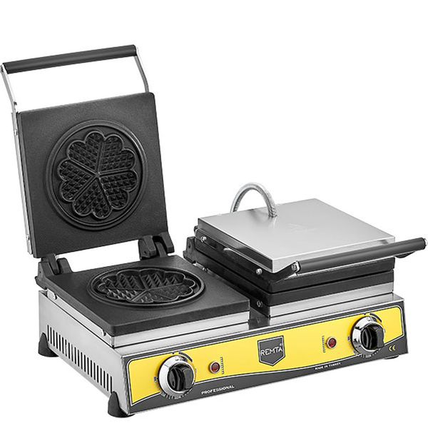 Remta Çiftli Çiçek Model 21 cm Çap Elektirikli Waffle Makinesi