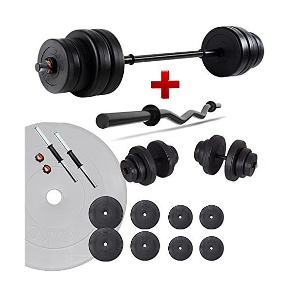 Ecgspor 48 kg Z Bar Halter Dambıl ve Ağırlık Fitness Seti