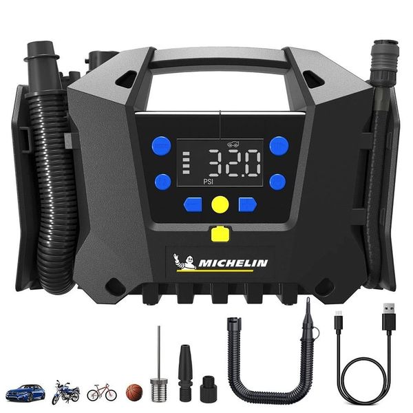 Michelin MC34259 11.1 Volt 2.5 Ah 120 PSI Ayarlanabilir Dijital Basınç Göstergeli Şişirme Pompası